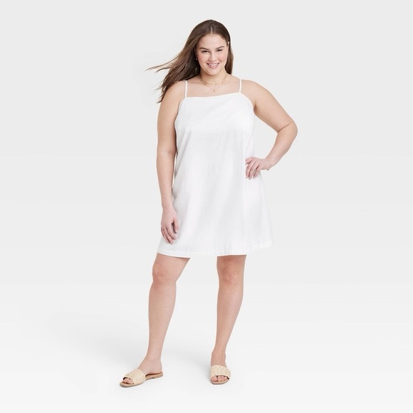 A New Day White Sleeveless Linen Mini Dress - Picture 1 of 1